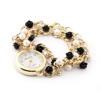 Fashion Woman Girl Double Layers Pearl Rose Flower Bracelet Wrist Watches
Fashion Woman Girl Double Layers Pearl Rose Flower Bracelet Wrist Watches
