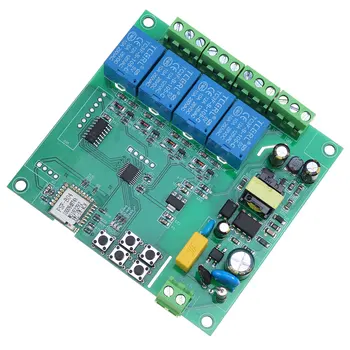 AC0-250V 4CH WiFi APP Remote Intelligent Relay Module Switch Motor Forward and Reverse Controller Support Phone Remote Control
AC0-250V 4CH WiFi APP Remote Intelligent Relay Module Switch Motor Forward and Reverse Controller Support Phone Remote Control