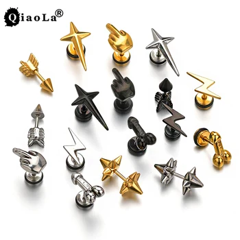 Punk Stainless Steel Stud Earrings For Men Women Gothic Rockets Arrow Finger Cool Prevent Allergy Gold Black Puncture Earring
Punk Stainless Steel Stud Earrings For Men Women Gothic Rockets Arrow Finger Cool Prevent Allergy Gold Black Puncture Earring