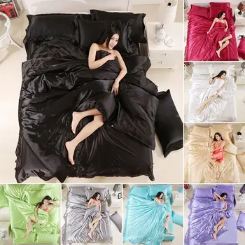 Satin Bedding Set Soft Duvet Cover Home Textile King Size Bed Set Bed Clothes Duvet Cover Flat Sheet Pillowcases Bedclothes
Satin Bedding Set Soft Duvet Cover Home Textile King Size Bed Set Bed Clothes Duvet Cover Flat Sheet Pillowcases Bedclothes