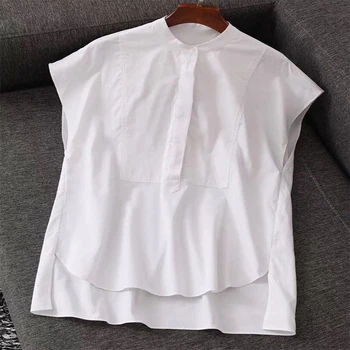 Summer Women Solid O-Neck Sleeveless Button Shirt Designer Fashion Chic Irregular Blouse Tops
Summer Women Solid O-Neck Sleeveless Button Shirt Designer Fashion Chic Irregular Blouse Tops