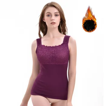 Winter Thermal Underwear Camisole Tank Top Plus Size Warm Velvet Tshirt Women Lace Topic Padded Cami Shirt Femme Strap Crop Tops
Winter Thermal Underwear Camisole Tank Top Plus Size Warm Velvet Tshirt Women Lace Topic Padded Cami Shirt Femme Strap Crop Tops