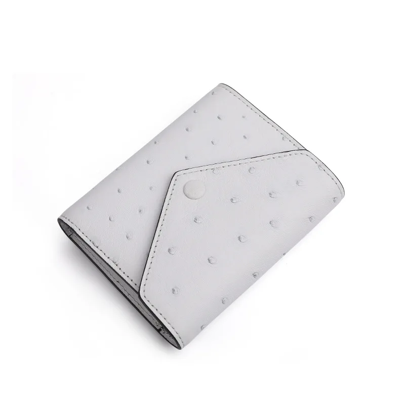 Real ostrich skin small leather wallet genuine leather card holder short purse for women
Real ostrich skin small leather wallet genuine leather card holder short purse for women