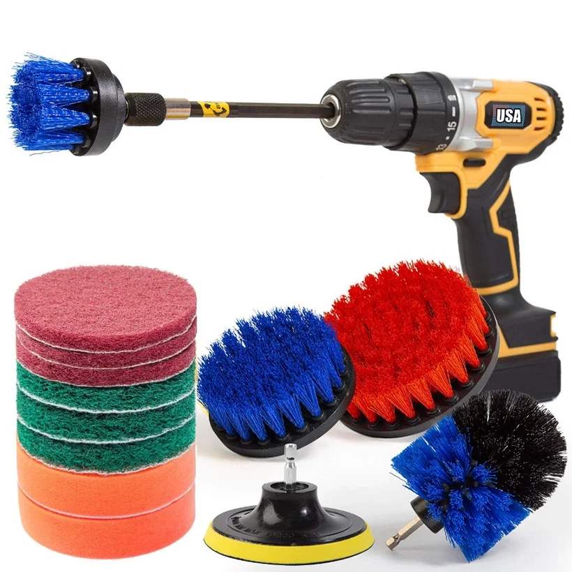 Drill Brush Attachment Set Power Scrubber Brush Bathroom Cleaning Kit with Extender Multipurpose Clean for Kitchen Grout
Drill Brush Attachment Set Power Scrubber Brush Bathroom Cleaning Kit with Extender Multipurpose Clean for Kitchen Grout