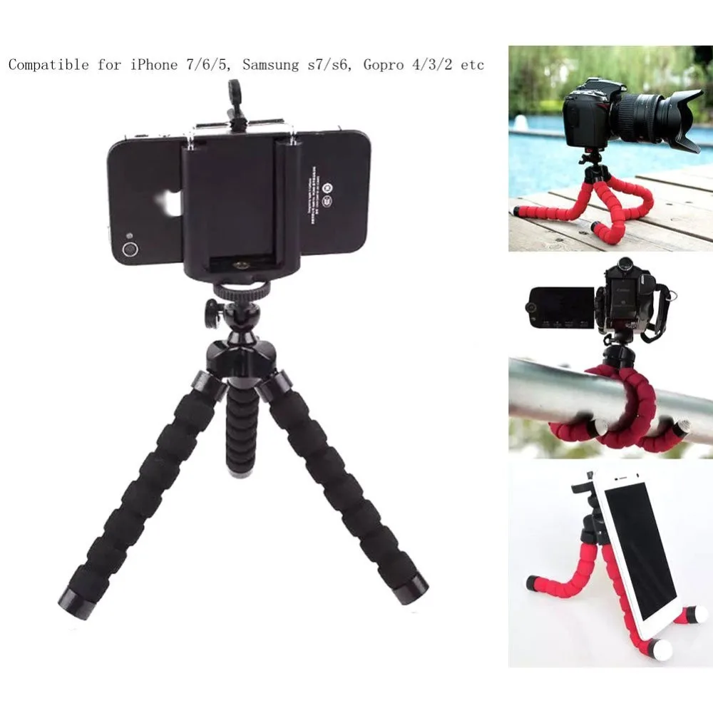 Mini Flexible Sponge Octopus Holder Clip Tripod For Iphone 8Plus Xs Xr Xiaomi Mobile Phone Smartphone Camera Carbon Selfie Stand (21)