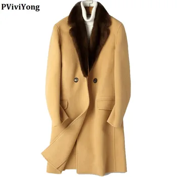 PViviYong 2019 winter high quality 100% Pure wool trench coat men,real Mink fur collar down jacket liner men parka 8352
PViviYong 2019 winter high quality 100% Pure wool trench coat men,real Mink fur collar down jacket liner men parka 8352