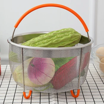 Pressure Cooker Steamer Basket for Instant Pot 6Qt Stainless Steel Steamer with Silicone Handle Washing Vegetable Basket 
Pressure Cooker Steamer Basket for Instant Pot 6Qt Stainless Steel Steamer with Silicone Handle Washing Vegetable Basket
