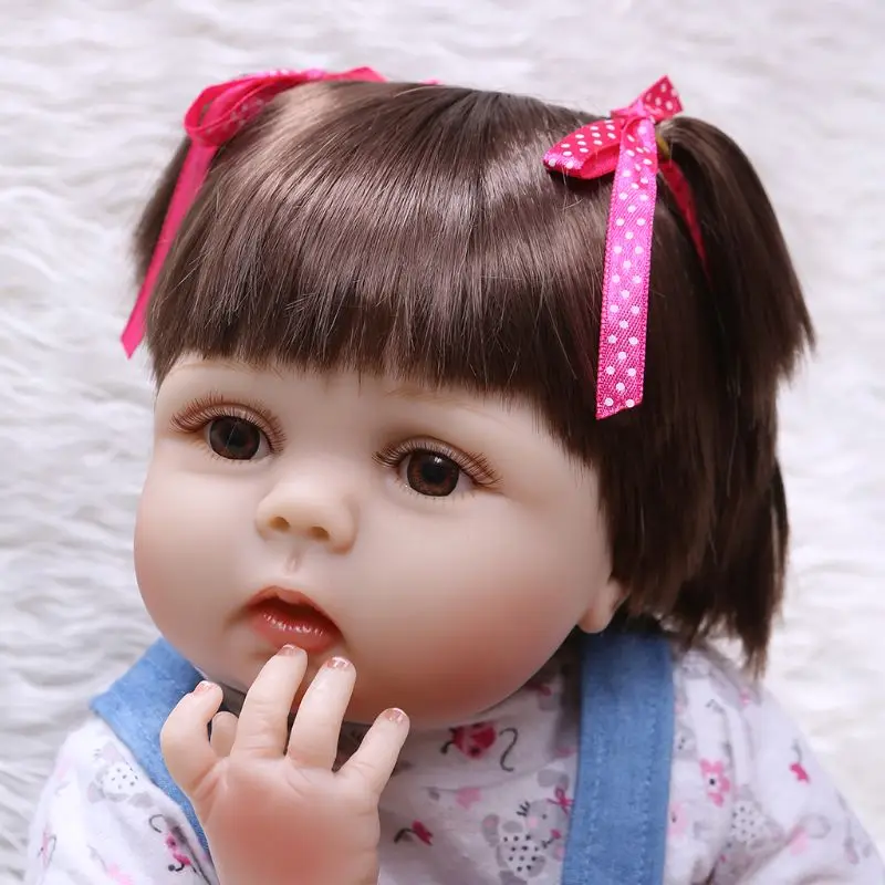 22 Inch Reborn Doll Realistic Soft Full Silicone Vinyl Newborn Babies Toy Bear Clothes Pacifier Lifelike Handmade Gift Y4QA
22 Inch Reborn Doll Realistic Soft Full Silicone Vinyl Newborn Babies Toy Bear Clothes Pacifier Lifelike Handmade Gift Y4QA