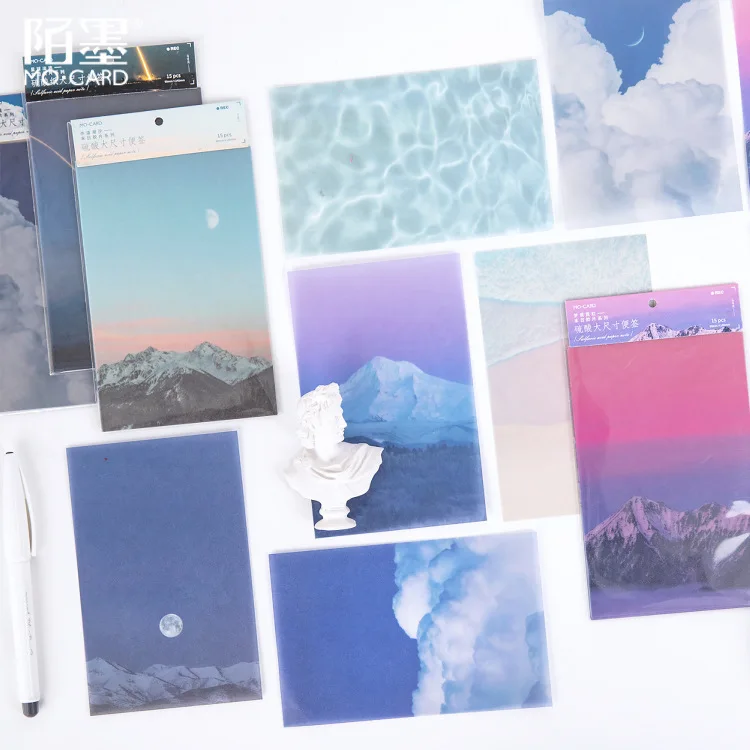 15pcs Ins Memo Pads Sticky Notes Creative Sulfuric Acid Paper Light and Shadow Scrapbooking Stickers Office School Stationery
15pcs Ins Memo Pads Sticky Notes Creative Sulfuric Acid Paper Light and Shadow Scrapbooking Stickers Office School Stationery