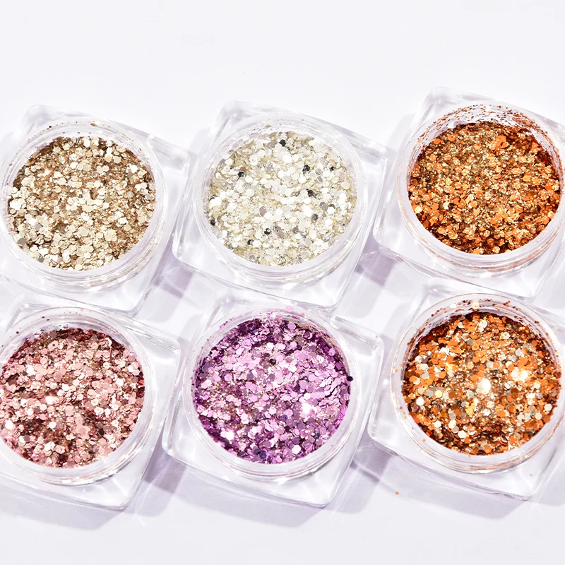 6pcs/set Nails Art Holographic Mylar Flake Glitter Mixed-Size Flake Ultra-thin Chunky Sequin Dust For Nail Tips Art Decor Flakes
6pcs/set Nails Art Holographic Mylar Flake Glitter Mixed-Size Flake Ultra-thin Chunky Sequin Dust For Nail Tips Art Decor Flakes