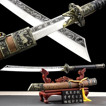 Steel Handle Chinese Kungfu Broadsword Sword WuShu Da Dao Sharp High Manganese Steel Qing Dynasty Kylin Battle Knife Saber
Steel Handle Chinese Kungfu Broadsword Sword WuShu Da Dao Sharp High Manganese Steel Qing Dynasty Kylin Battle Knife Saber