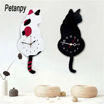 Creative Cute White/Black Wagging Tail Cat Wall Clock for Kids Bedroom Wall Decorative Wall Clocks Wagging Tail 
Creative Cute White/Black Wagging Tail Cat Wall Clock for Kids Bedroom Wall Decorative Wall Clocks Wagging Tail