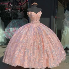 Sparkly Pink Corset Ball Gown Quinceanera Dresses Beaded Formal Prom Birthday Gowns Princess Sweet 15 16 Dress Off The Shoulder
Sparkly Pink Corset Ball Gown Quinceanera Dresses Beaded Formal Prom Birthday Gowns Princess Sweet 15 16 Dress Off The Shoulder