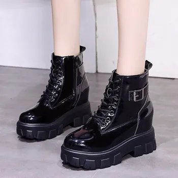 Patent Leather Platform Wedge Ankle Boots Women Hidden Increasing Punk Shoes Thick Sole Motocycle Boots Women Shoes Winter 2020
Patent Leather Platform Wedge Ankle Boots Women Hidden Increasing Punk Shoes Thick Sole Motocycle Boots Women Shoes Winter 2020