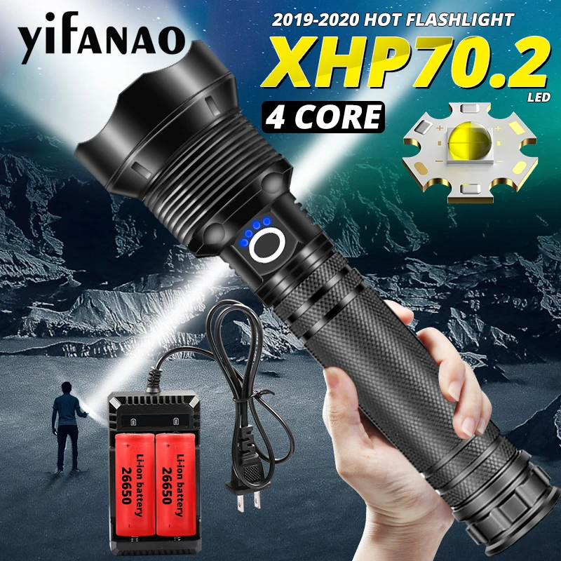 Ultra Powerful LED Flashlight XHP70.2 Xlamp XHP50 Bright USB Zoom Torch 18650 26650 Rechargeable Hunting Lamp Lantern
Ultra Powerful LED Flashlight XHP70.2 Xlamp XHP50 Bright USB Zoom Torch 18650 26650 Rechargeable Hunting Lamp Lantern