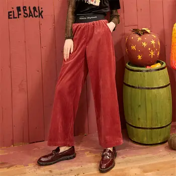 ELFSACK Black Solid Corduroy Casual Women Wide Leg Pants 2020 Spring Red Pure Letter Embroidery Waist Korean Lady Basic Trouser
ELFSACK Black Solid Corduroy Casual Women Wide Leg Pants 2020 Spring Red Pure Letter Embroidery Waist Korean Lady Basic Trouser