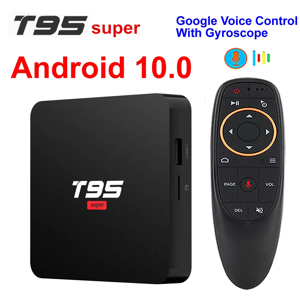 

Android 10.0 Smart TV Box T95 Super Allwinner H3 Quad Core 2GB RAM 16GB ROM 4K Media Player HDR 2.4G WIFI 3D Set Top Box