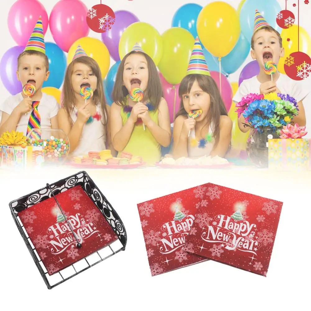 Christmas Happy New Year Printed Paper Napkins with Snowflower Party Favor Bars Restaurant Decorative Paper
Christmas Happy New Year Printed Paper Napkins with Snowflower Party Favor Bars Restaurant Decorative Paper