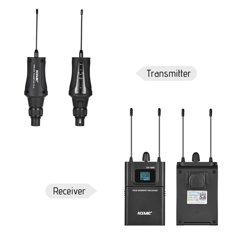 Camera MIC True Diversity Wireless UHF Microphone System 80M Effective Range w/ Transmitter+Receiver for Canon Nikon Sony ACEMIC
Camera MIC True Diversity Wireless UHF Microphone System 80M Effective Range w/ Transmitter+Receiver for Canon Nikon Sony ACEMIC