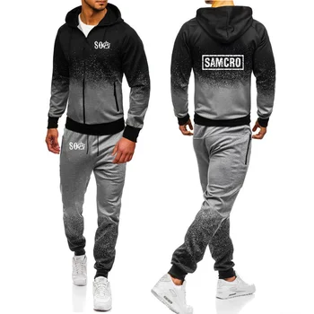 SOA Sons of anarchy the child Sportswear SAMCRO Gradient Hoodies Men Streetwear Zipper Jacket Sweatshirt Sweatpants Suit 2pcs
SOA Sons of anarchy the child Sportswear SAMCRO Gradient Hoodies Men Streetwear Zipper Jacket Sweatshirt Sweatpants Suit 2pcs