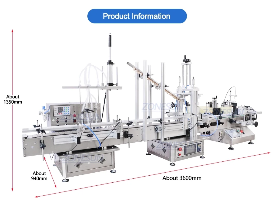 ZONESUN ZS-FAL180C Full Automatic Tabletop Pneumatic Liquid Cork Wine Bottle Filling Capping And Labeling Machine