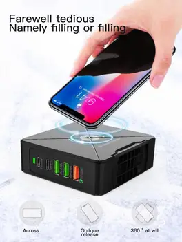 QC3.0 + PD 75W Type C Wireless Charger Charging Station Hub Mobile Phone Desktop Smart USB Wall Charger Support Wireless
QC3.0 + PD 75W Type C Wireless Charger Charging Station Hub Mobile Phone Desktop Smart USB Wall Charger Support Wireless