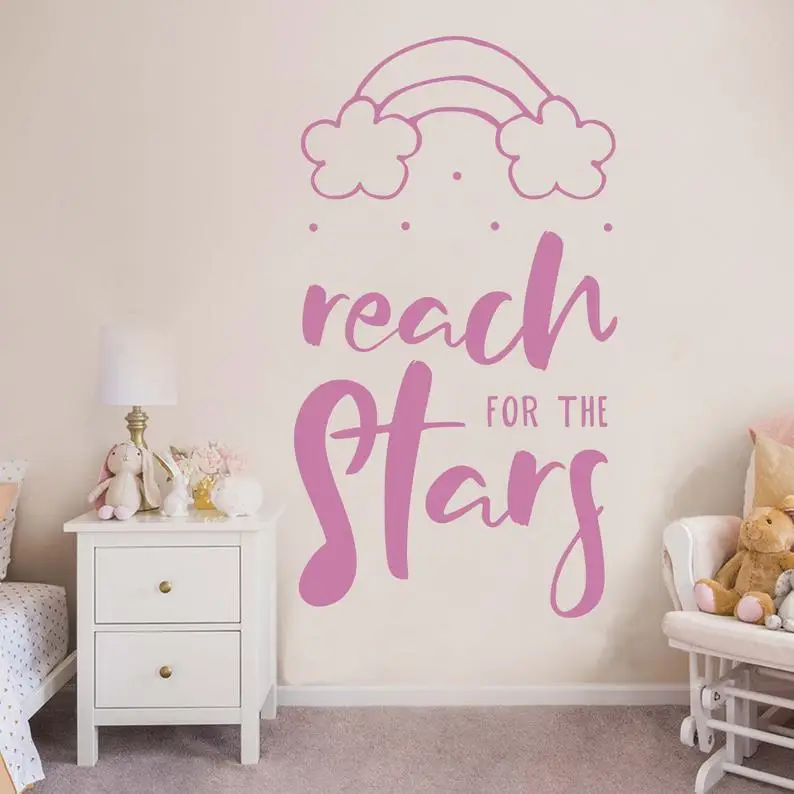 Reach for the stars расписная Цитата Настенная Наклейка художественное украшение для