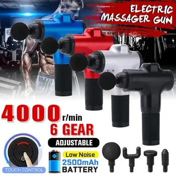 4000r/min Therapy Massage Guns 6 Gears Muscle Massager Pain Sport Massage Machine Relax Body Slimming Relief With 4 Heads
4000r/min Therapy Massage Guns 6 Gears Muscle Massager Pain Sport Massage Machine Relax Body Slimming Relief With 4 Heads