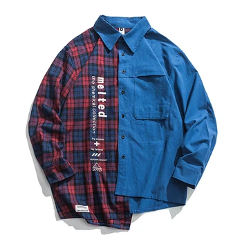 New Western Style Street Fashion Irregularity Color Patchwork Printed Plaid Men's Shirts Hip Hop Casual Ribbon Shirt Streetwear
New Western Style Street Fashion Irregularity Color Patchwork Printed Plaid Men's Shirts Hip Hop Casual Ribbon Shirt Streetwear