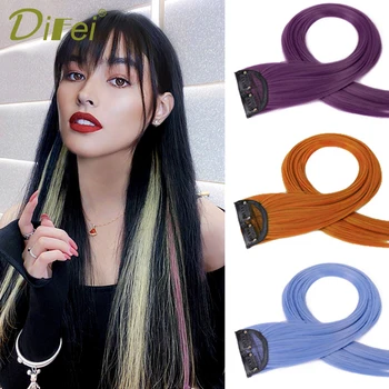 DIFEI Girls Long Straight Clip In One Piece Hair Extensions Synthetic Blue Pink Purple Rainbow Invisible Natural Hairpieces
DIFEI Girls Long Straight Clip In One Piece Hair Extensions Synthetic Blue Pink Purple Rainbow Invisible Natural Hairpieces