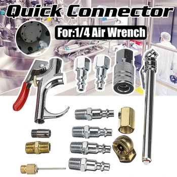 10Pcs 1/4" Pneumatic Wrench Quick And Quick Connector Kit Brass Hose Connector Kit for Air Compressor Replacement Accessories 
10Pcs 1/4" Pneumatic Wrench Quick And Quick Connector Kit Brass Hose Connector Kit for Air Compressor Replacement Accessories