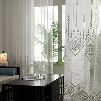 Geometric Embroidered Tulle Curtains for Living Room Modern Lace Bottom Window Drapes Kitchen Balcony zh212C
Geometric Embroidered Tulle Curtains for Living Room Modern Lace Bottom Window Drapes Kitchen Balcony zh212C