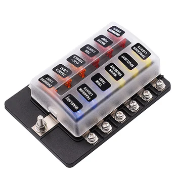 12V 24V Blade Fuse Box Holder 12/6 Ways Modified Fuse Box Terminal Block with LED Warning Light for Car Boat Marine Trike
12V 24V Blade Fuse Box Holder 12/6 Ways Modified Fuse Box Terminal Block with LED Warning Light for Car Boat Marine Trike