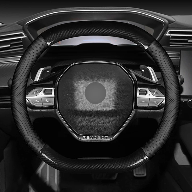 Carbon Fiber Cow Leather Braid on Car Steering Wheel Cover for Peugeot 3008 4008 5008
Carbon Fiber Cow Leather Braid on Car Steering Wheel Cover for Peugeot 3008 4008 5008