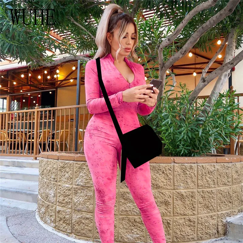 WUHE V Neck Zipper Print Autumn Rompers Womens Jumpsuit Long Sleeve Casual Bodysuit Elastic Skinny Playsuits Streetwear
WUHE V Neck Zipper Print Autumn Rompers Womens Jumpsuit Long Sleeve Casual Bodysuit Elastic Skinny Playsuits Streetwear