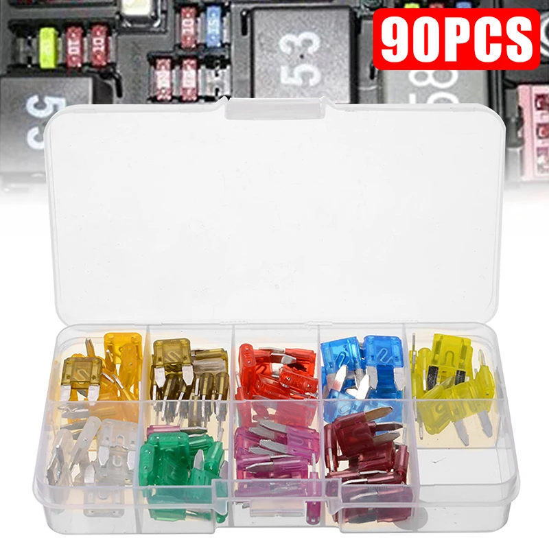 9 Colors 90Pcs/set Assorted Mixed Small Size Car Auto Blade Fuse 5A 7.5A 10A 15A 20A 25A 30A 35A 40A with Box
9 Colors 90Pcs/set Assorted Mixed Small Size Car Auto Blade Fuse 5A 7.5A 10A 15A 20A 25A 30A 35A 40A with Box