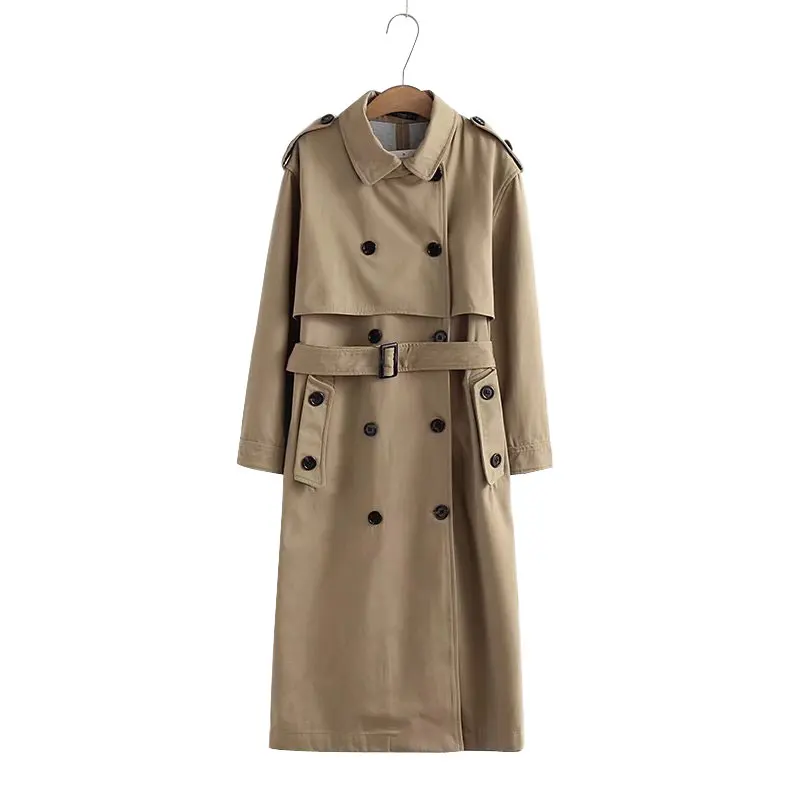 Women Casual Solid Color Double Breasted Outwear Sashes Office Coat Chic Epaulet Design Long Trench
Women Casual Solid Color Double Breasted Outwear Sashes Office Coat Chic Epaulet Design Long Trench