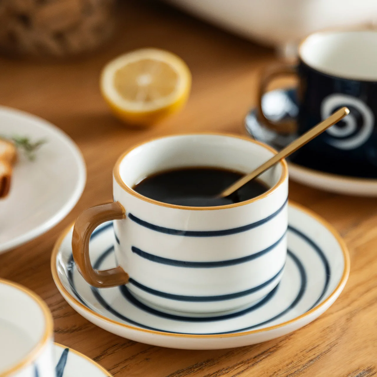 Waliicorners 300ml Coffee Cup Set With Saucer Hand Painted Milk Mug Teacup Dessert Tray Household Microwave Handgrip Cups 10 H7877c2a7aa2c4a1db0dab20ba6ca8667h