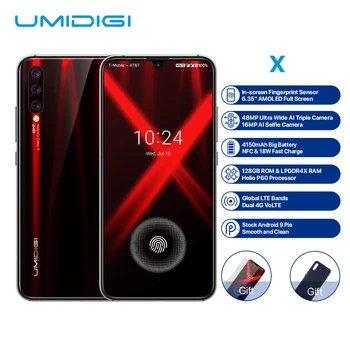 

UMIDIGI X In-screen Fingerprint 6.35 AMOLED Display Global Version 48MP Triple Back Camera 128GB 4GB Helio P60 4150mAh Cellphone