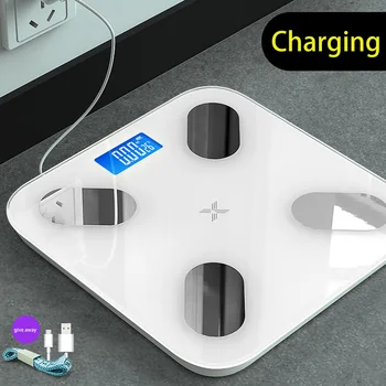 весы напольные Bluetooth Body Fat Scale Smart LED Digital Scale Weight Water Muscle Floor Scales USB Charging/Battery Scale