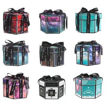 DIY Handmade Scrapbook Photo Album Wedding Gift Box Hexagon Surprise Explosion for Valentine Christmas Explosion Boxes
DIY Handmade Scrapbook Photo Album Wedding Gift Box Hexagon Surprise Explosion for Valentine Christmas Explosion Boxes