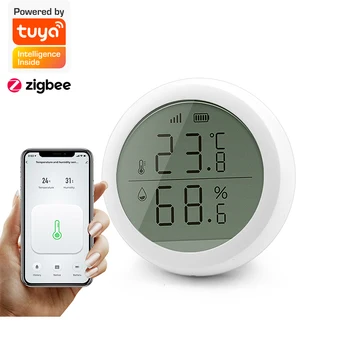 Tuya Zigbee 3.0 Temperature Humidity Sensor High Sensitive with OLCD Screen for smart Home Automation System
Tuya Zigbee 3.0 Temperature Humidity Sensor High Sensitive with OLCD Screen for smart Home Automation System