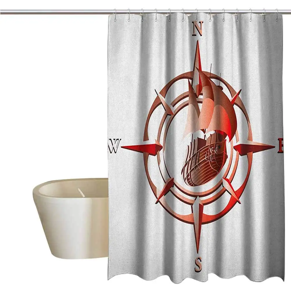 Compass Extra Wide Shower Curtain Tropical Red Colored Windrose with a Ship in The Middle Navigation Travel in The Sea Print
Compass Extra Wide Shower Curtain Tropical Red Colored Windrose with a Ship in The Middle Navigation Travel in The Sea Print