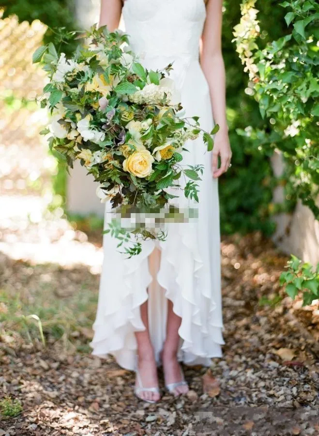 elegant-beach-high-low-wedding-dresses-spaghetti-straps-lace-chiffon-short-front-long-back-bridal-gowns-custom-size (2)_conew1