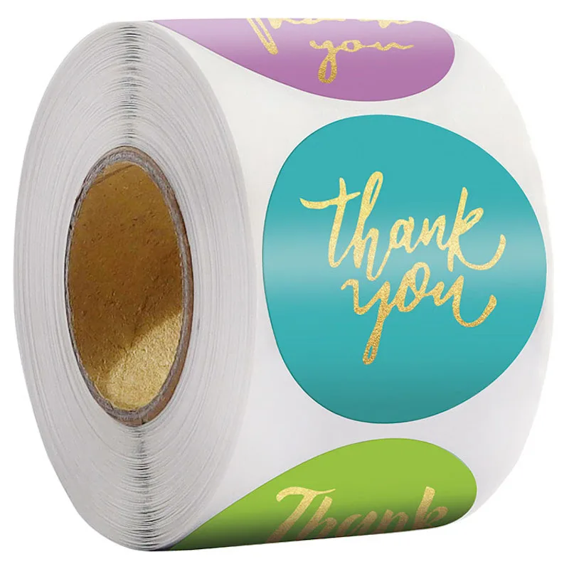 

Round "thank you" Self-Adhesive Sealing Label Roll Packaging Sticker Decoration Handmade