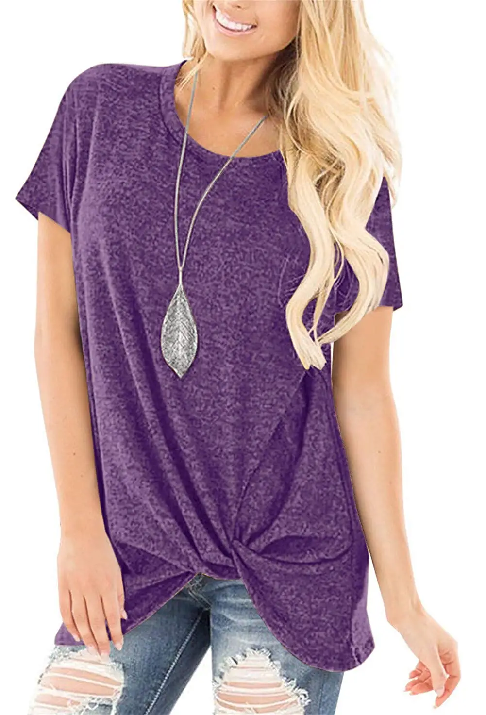 Women Casual Short Sleeve Tunic Tops Solid Color & Tie Dye Blouse Cashmere Polyester
Women Casual Short Sleeve Tunic Tops Solid Color & Tie Dye Blouse Cashmere Polyester