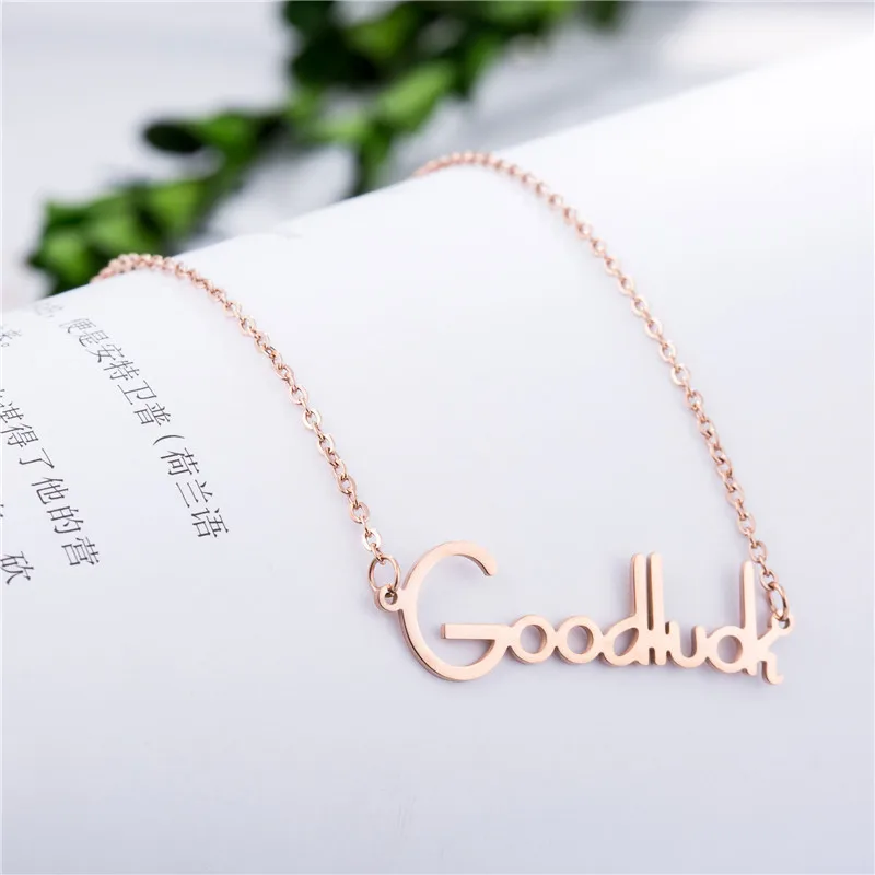 Korean-style Versatile English Titanium Steel Necklace New Style Cool Goodluck Choker Hot Selling Pendant Necklace
Korean-style Versatile English Titanium Steel Necklace New Style Cool Goodluck Choker Hot Selling Pendant Necklace