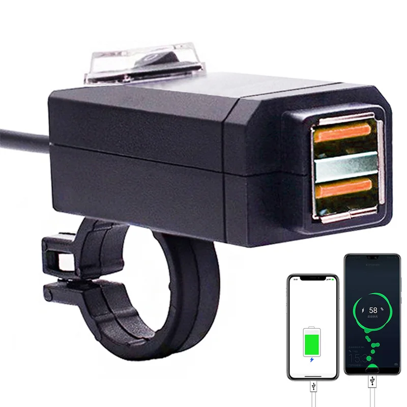 Motorcycle Handlebar Charger QC3.0 Dual USB Port Power Supply Adapter Socket Quick Charge For iPhone Huawei Samsung Waterproof
Motorcycle Handlebar Charger QC3.0 Dual USB Port Power Supply Adapter Socket Quick Charge For iPhone Huawei Samsung Waterproof