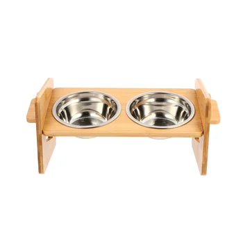 1 Set of Dual Food Feeding Bowl Pet Feeder Bamboo Bowl Rack Pet Bowl Holder 
1 Set of Dual Food Feeding Bowl Pet Feeder Bamboo Bowl Rack Pet Bowl Holder