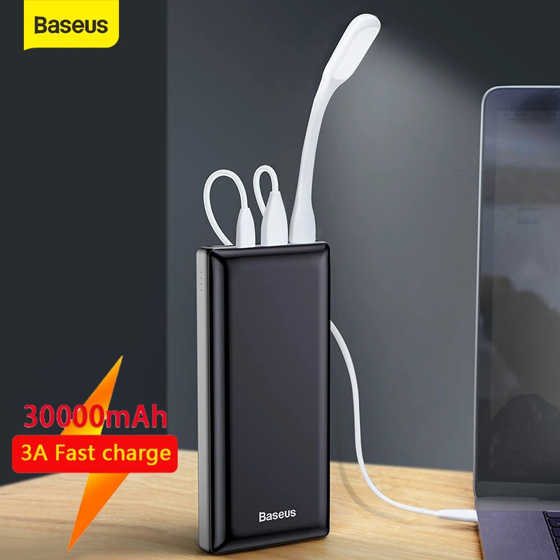 Baseus Power Bank 30000mAh 3A Fast charge PD USB Type C Quick Charge Portable Powerbank External Battery Poverbank For xiaomi IP
Baseus Power Bank 30000mAh 3A Fast charge PD USB Type C Quick Charge Portable Powerbank External Battery Poverbank For xiaomi IP